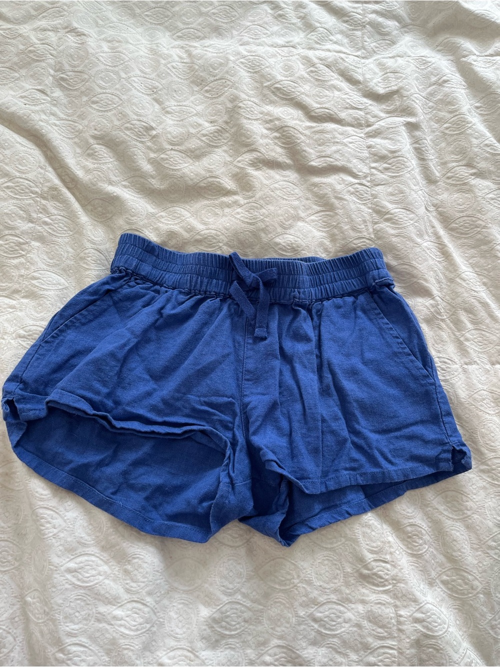 Roxy girls Blue Knit Drawstring size large / 12 linen shorts